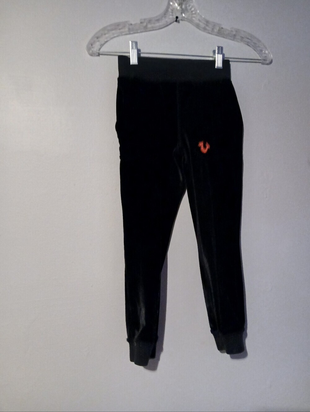 True Religion Girls Black Velvet Pants. Size 5.